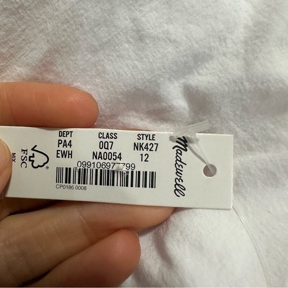 Madewell button front tiered midi dress eyelet white sleeveless - Picture 5 of 5